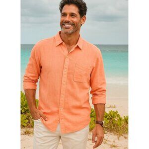 Tommy Bahama Sea Glass Breezer Shirt 100% Linen SZ 3XL